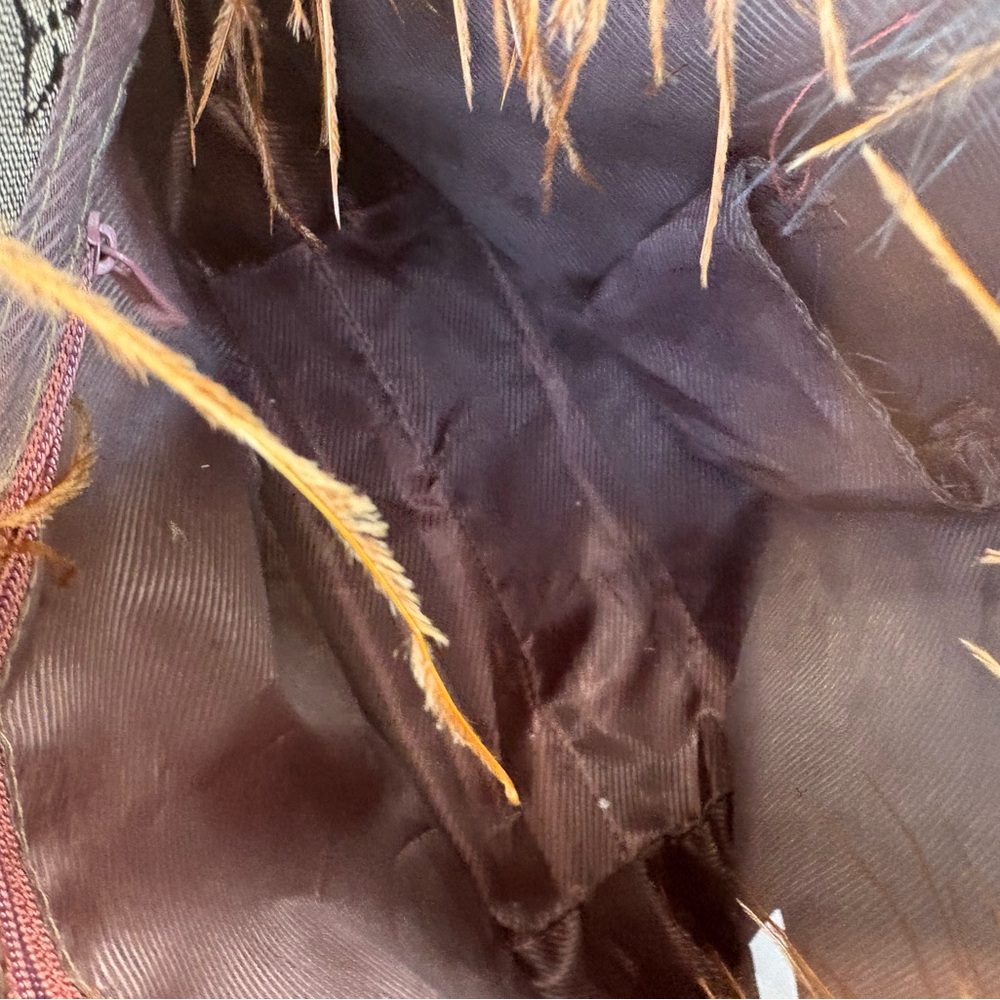 Brown and Black Feathered Bag - Picture 5 of 6